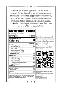 Sugar Free Caramel Nutritional facts Infused Pours and ingredients 