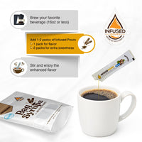 Instructions for using sugar free hazelnut syrup packets
